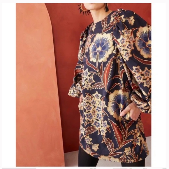 ULLA JOHNSON FLORAL-PRINTED SILK CLAUDINE MINI DRESSS Size 2 - Picture 3 of 8